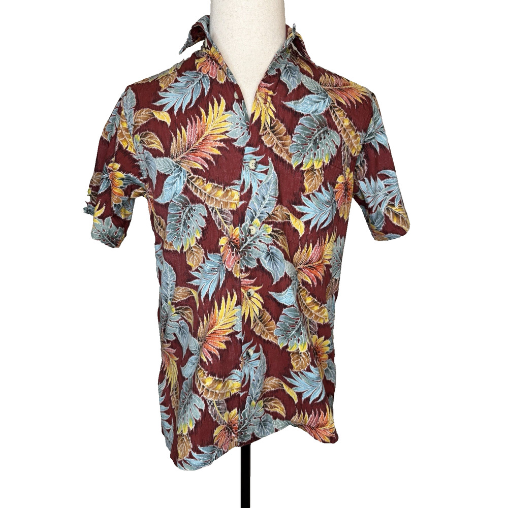 Go Barefoot Men’s Tropical Print Hawaiian Shirt Size XS Short Sleeve Multicolor